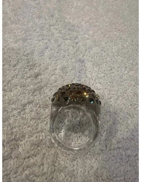 Bague cristaluna princesse acrylique transparent swarovski dorado light colorado