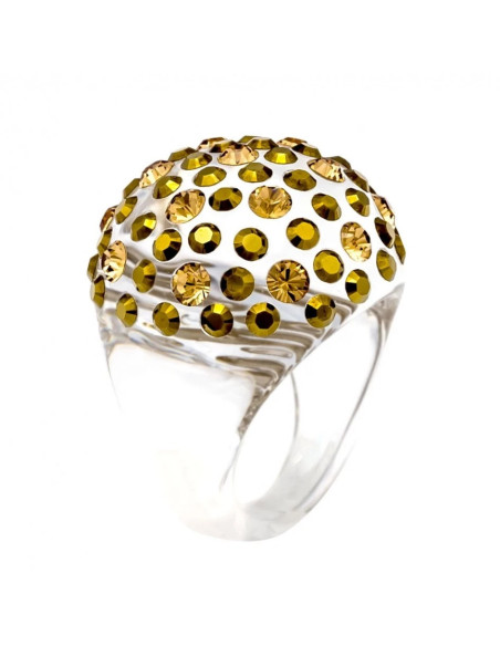 Bague cristaluna princesse acrylique transparent swarovski dorado light colorado