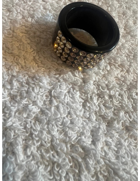 Bague cristaluna vera acrylique noir swarovski shadow neuf 101 109 l9