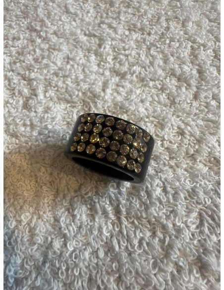 Bague cristaluna vera acrylique noir swarovski shadow neuf 101 109 l9