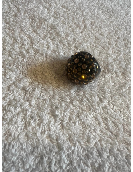 Bague cristaluna princesse acrylique noir swarovski light colorado topaz dorado