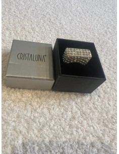 Bague cristaluna luc acrylique blanc swarovski cristal neuf 103 408 00 2