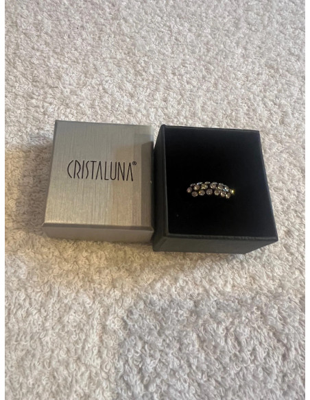 Bague cristaluna veretta acrylique noir swarovski cristal neuf 101 202 00