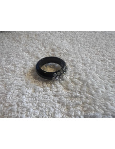 Bague cristaluna veretta acrylique noir swarovski cristal neuf 101 202 00 2