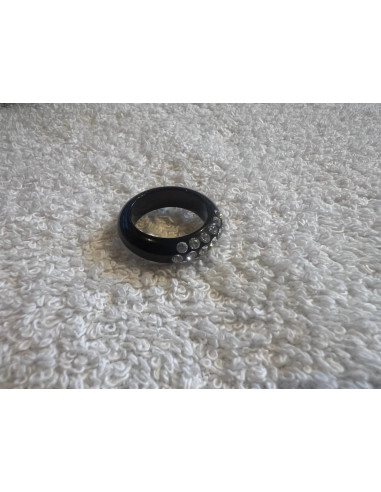 Bague cristaluna veretta acrylique noir swarovski cristal neuf 101 202 00