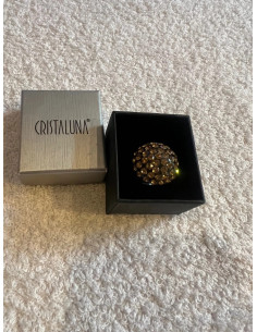 bague cristaluna bombata acrylique transparent swarovski topaze colorado claire