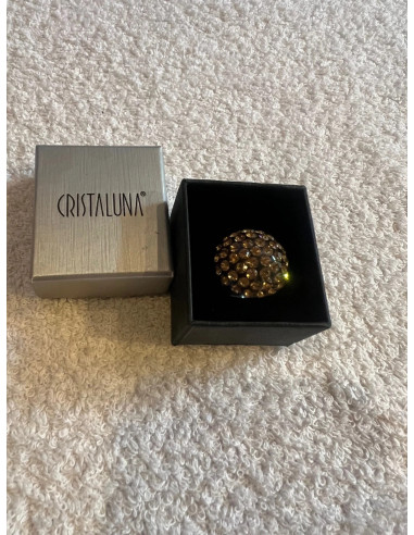 bague cristaluna bombata acrylique transparent swarovski topaze colorado claire