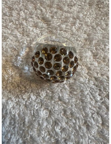 bague cristaluna bombata acrylique transparent swarovski topaze colorado claire