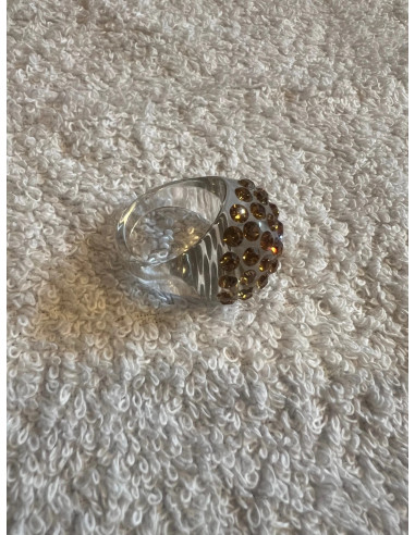 bague cristaluna bombata acrylique transparent swarovski topaze colorado claire