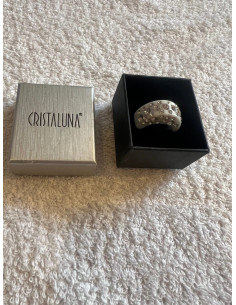 Bague cristaluna diva cristal acrylique blanc swarovski neuf 10 356 00