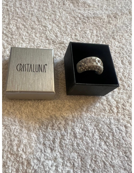 Bague cristaluna diva cristal acrylique blanc swarovski neuf 10 356 00