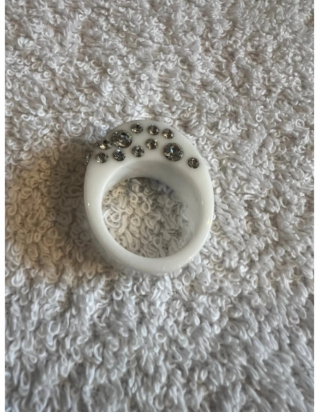 Bague cristaluna diva cristal acrylique blanc swarovski neuf 10 356 00