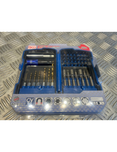 coffret jeu de forets et embouts 1/4 55 pieces bgs neuf