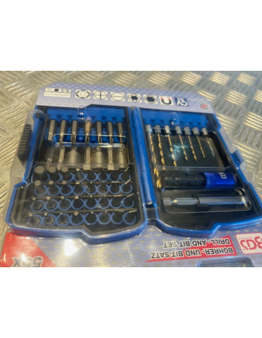 coffret jeu de forets et embouts 1/4 55 pieces bgs neuf