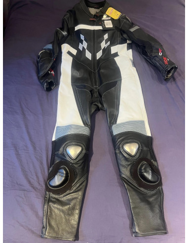 combinaison rider-tec neuf moto course cuir integral taille xl multi protections