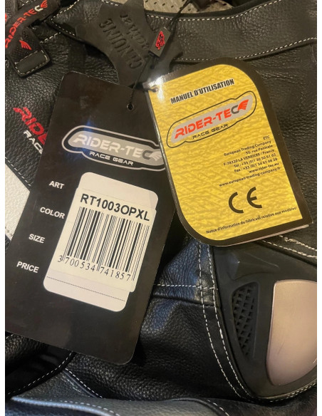 combinaison rider-tec neuf moto course cuir integral taille xl multi protections