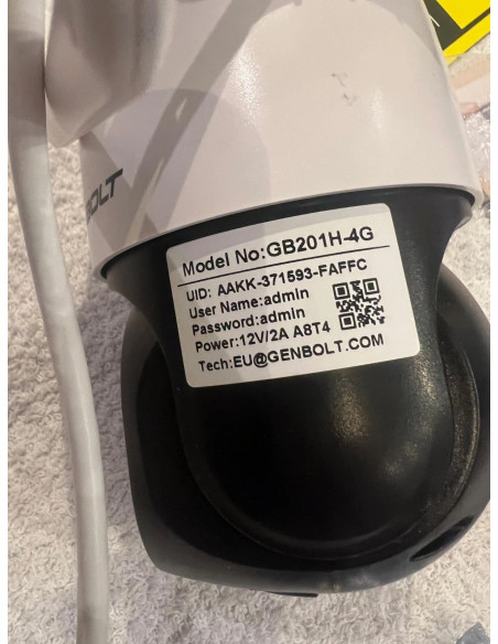 camera surveillance exterieur 3g/4g sim genbolt gb201-4g lte double objectif