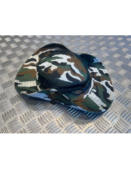 Chapeau camouflage protection solaire maille respirante chasse randonnée jungle