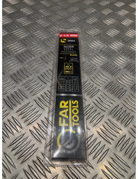 25 baguette electrode soudure rutile acier diam 1,6 mm far tools