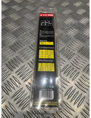 25 baguette electrode soudure rutile acier diam 1,6 mm far tools