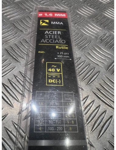 25 baguette electrode soudure rutile acier diam 1,6 mm far tools