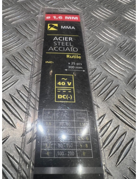 25 baguette electrode soudure rutile acier diam 1,6 mm far tools