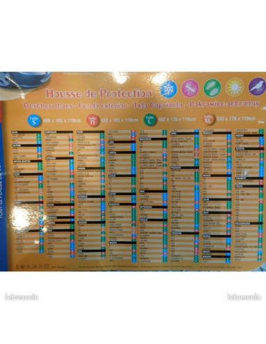 Housse protection voiture custo auto taille l 482 x 178 x 119 cm neuf