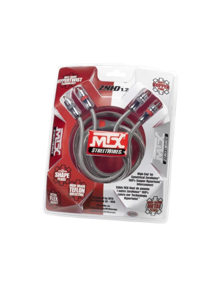 MTX ZNHD1.2 Cable RCA highend zeronoise 1 metre symetrique 100% cuivre et teflon