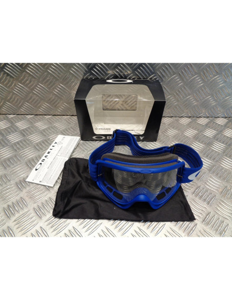 masque moto oakley o frame google blue bleu mx clear lens cross enduro