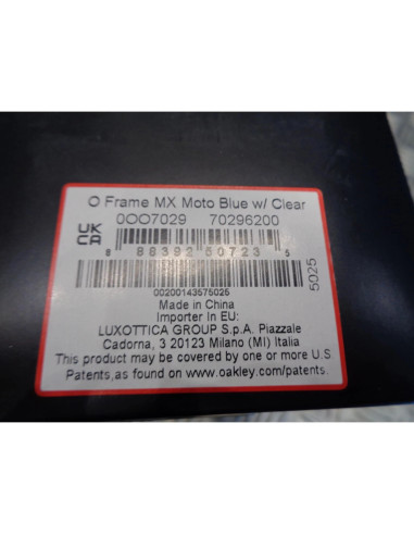 masque moto oakley o frame google blue bleu mx clear lens cross enduro