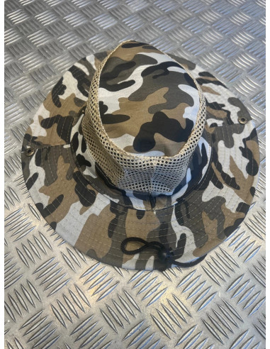 Chapeau camouflage protection solaire maille respirante pêche randonnée chasse
