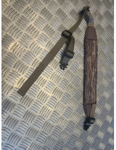 Sangle a bandouliere beige bois foret fusil carabine de chasse rembourree