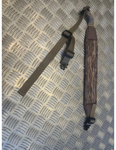 Sangle a bandouliere beige bois foret fusil carabine de chasse rembourree