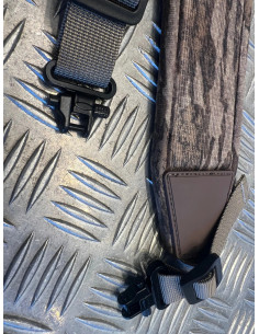 Sangle a bandouliere beige bois foret fusil carabine de chasse rembourree 2