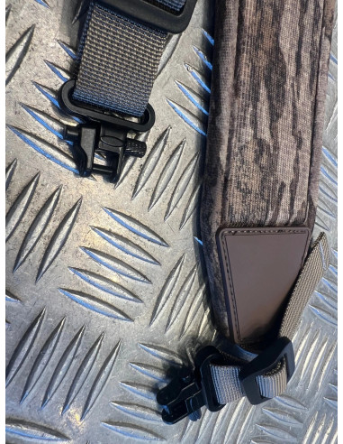 Sangle a bandouliere beige bois foret fusil carabine de chasse rembourree