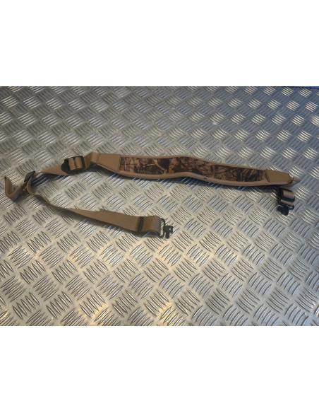 Sangle a bandouliere camo automne beige fusil carabine de chasse rembourree