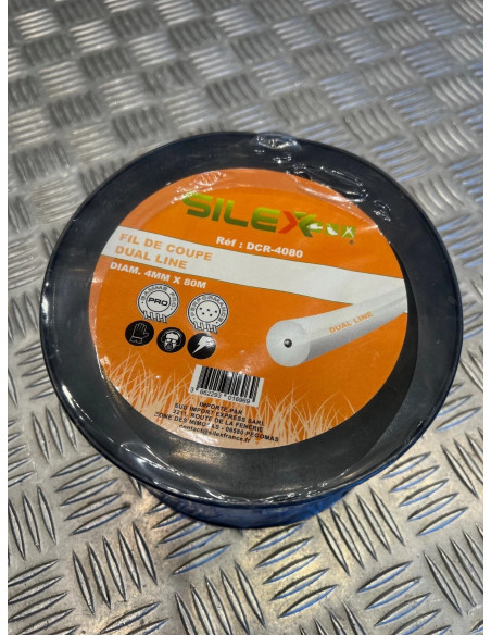 Bobine fil coupe rond dual line debroussailleuse 80 m X diam 4 mm silex pro