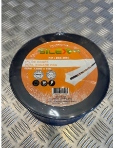 Bobine fil coupe dual square 4 pans debroussailleuse 80 m diam 3,5 mm silex pro