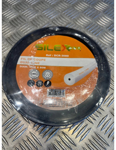 Bobine fil coupe rond dual line debroussailleuse 80 m X diam 3 mm silex pro