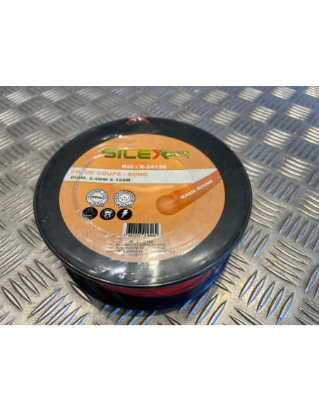 Bobine fil coupe rond magic round debroussailleuse 120 m X diam 2,4mm silex pro