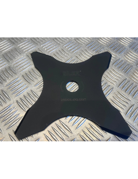 Lame silex 4 dents debroussailleuse diam 255 mm Alésage 25,4 mm epaisseur 3 mm