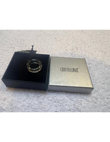 Bague cristaluna rangee 9 cristal acrylique transparent swarovski neuf 10010000