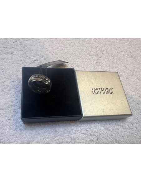 Bague cristaluna rangee 9 cristal acrylique transparent swarovski neuf 10010000