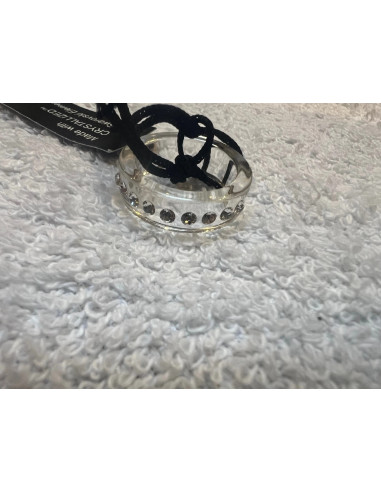 Bague cristaluna rangee 9 cristal acrylique transparent swarovski neuf 10010000