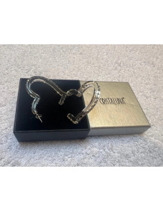 Boucles oreilles cristaluna coeur cristal acrylique transparent swarovski neuf 2