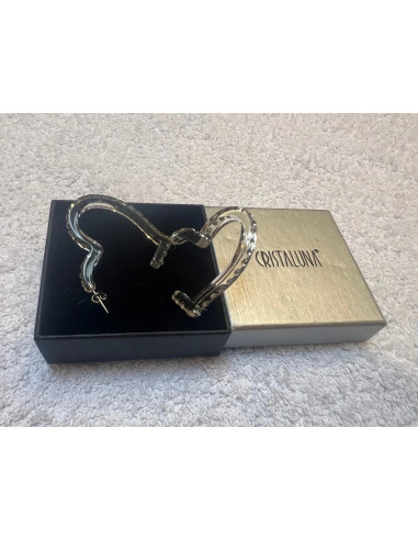 Boucles oreilles cristaluna coeur cristal acrylique transparent swarovski neuf