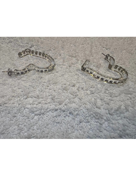 Boucles oreilles cristaluna coeur cristal acrylique transparent swarovski neuf