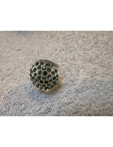 Bague cristaluna bombata cristal acrylique transparent swarovski vert 100500g2