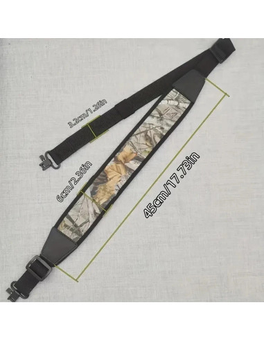 Sangle a bandouliere fusil carabine chasse rembourree amovible avec 2 fixation