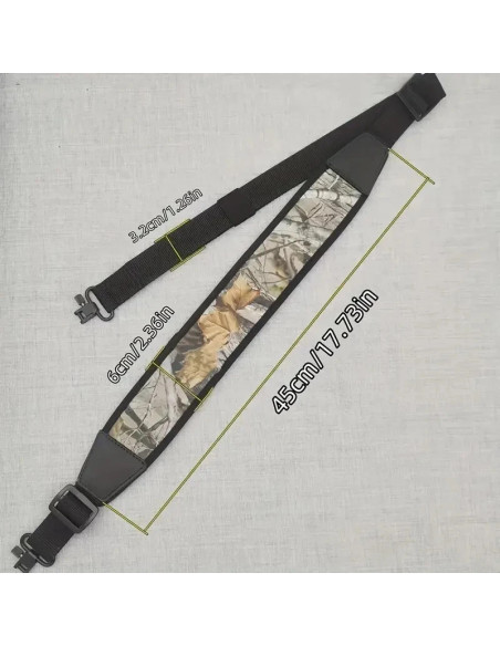 Sangle a bandouliere fusil carabine chasse rembourree amovible avec 2 fixation